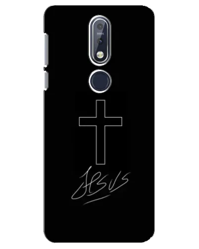 Чехол для Nokia 7.1 (2018) с картинкой «Графический крест Jesus» Чехол для Nokia 7.1 (2018) с картинкой «Графический крест Jesus»