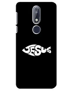 Чехол для Nokia 7.1 (2018) с картинкой «Рыба Jesus»