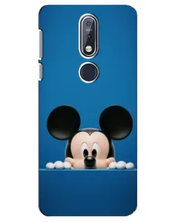 Чехол для Nokia 7.1 (2018) с картинкой «Микки выглядывает» Чехол для Nokia 7.1 (2018) с картинкой «Микки выглядывает»