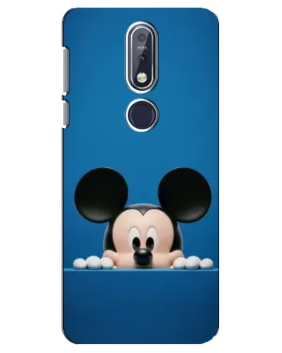 Чехол для Nokia 7.1 (2018) с картинкой «Микки выглядывает»
