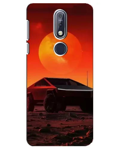 Чехол для Nokia 7.1 (2018) с картинкой «Cybertruck на Марсе»