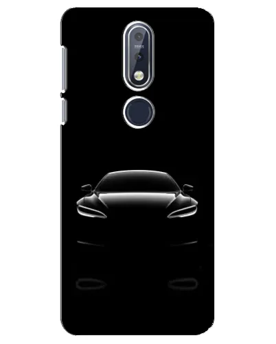Чехол для Nokia 7.1 (2018) с картинкой «Силуэт Tesla Night»