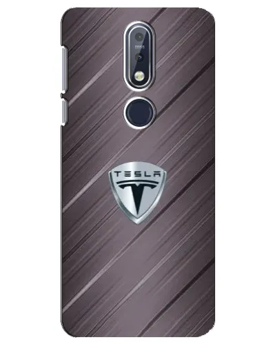 Чехол для Nokia 7.1 (2018) с картинкой «Металлическая текстура Tesla»