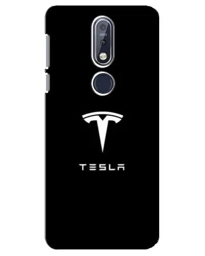 Чехол для Nokia 7.1 (2018) с картинкой «Tesla White Logo»