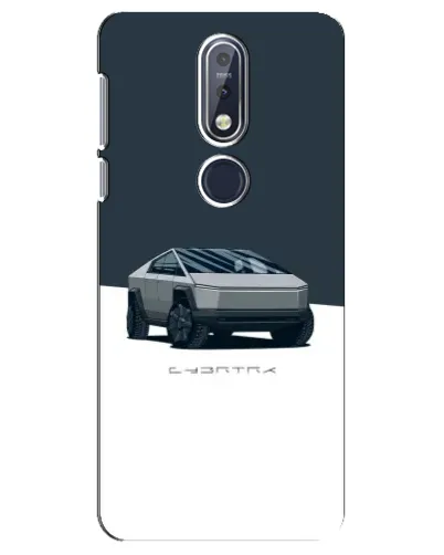 Чехол для Nokia 7.1 (2018) с картинкой «Серебристый Cybertruck Tesla»