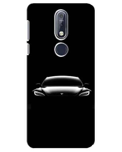 Чехол для Nokia 7.1 (2018) с картинкой «Фары Tesla Night»