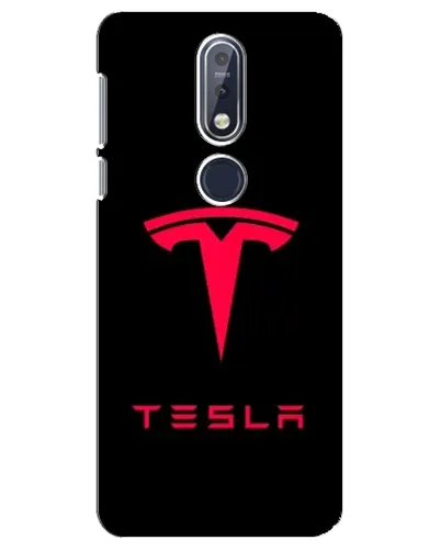 Чехол для Nokia 7.1 (2018) с картинкой «Tesla Red Logo»