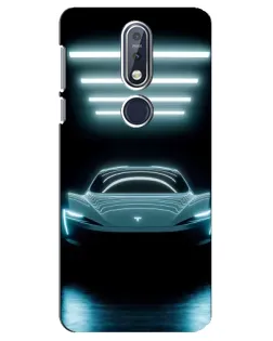 Чехол для Nokia 7.1 (2018) с картинкой «Tesla в неоне» Чехол для Nokia 7.1 (2018) с картинкой «Tesla в неоне»