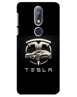 Чехол для Nokia 7.1 (2018) с картинкой «Tesla — серебристое авто» Чехол для Nokia 7.1 (2018) с картинкой «Tesla — серебристое авто»