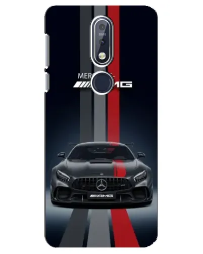 Чехол для Nokia 7.1 (2018) с картинкой «Mercedes — белый карбон»