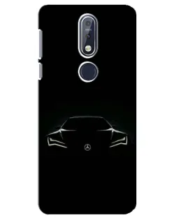 Чехол для Nokia 7.1 (2018) с картинкой «Mercedes — силуэт авто»