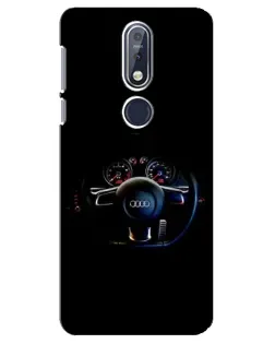 Чехол для Nokia 7.1 (2018) с картинкой «Салон Audi — руль»
