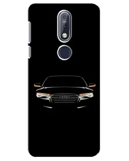 Чехол для Nokia 7.1 (2018) с картинкой «Audi — ночной контур»