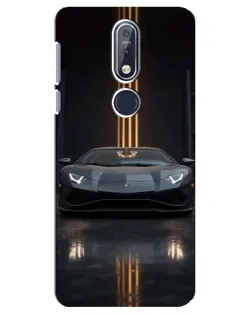Чехол для Nokia 7.1 (2018) с картинкой «Lamborghini золотые линии»
