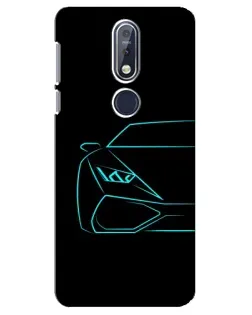 Чехол для Nokia 7.1 (2018) с картинкой «Голубой силуэт Lamborghini» Чехол для Nokia 7.1 (2018) с картинкой «Голубой силуэт Lamborghini»