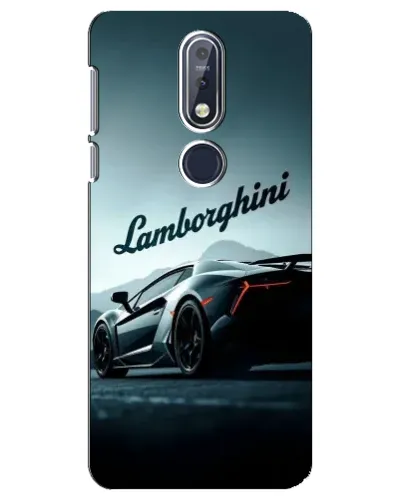 Чехол для Nokia 7.1 (2018) с картинкой «Классическая надпись Lamborghini»
