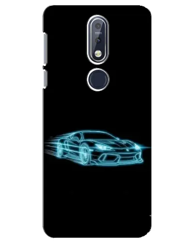 Чехол для Nokia 7.1 (2018) с картинкой «Неоновый контур Lamborghini»