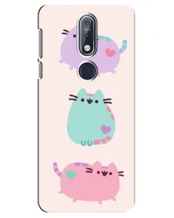 Чехол для Nokia 7.1 (2018) с картинкой «Pusheen трио» Чехол для Nokia 7.1 (2018) с картинкой «Pusheen трио»