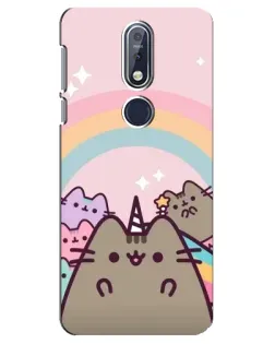 Чехол для Nokia 7.1 (2018) с картинкой «Единорог Pusheen» Чехол для Nokia 7.1 (2018) с картинкой «Единорог Pusheen»