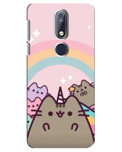 Чехол для Nokia 7.1 (2018) с картинкой «Единорог Pusheen»