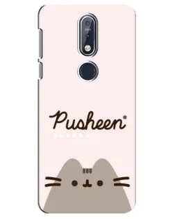 Чехол для Nokia 7.1 (2018) с картинкой «Pusheen логотип»