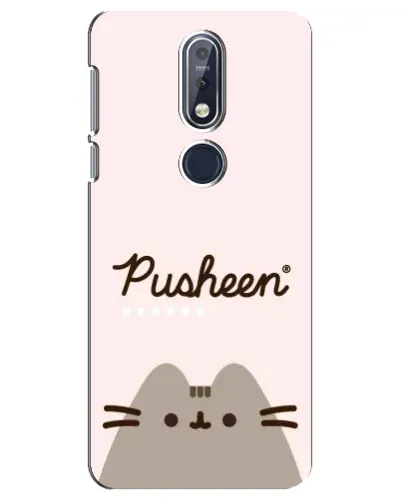Чехол для Nokia 7.1 (2018) с картинкой «Pusheen логотип»