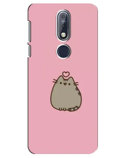 Чехол для Nokia 7.1 (2018) с картинкой «Pusheen сердце»