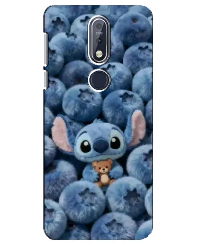 Чехол для Nokia 7.1 (2018) с картинкой «Стич и голубика» Чехол для Nokia 7.1 (2018) с картинкой «Стич и голубика»