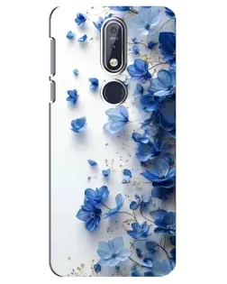 Чехол для Nokia 7.1 (2018) с картинкой «Голубой цветочный каскад» Чехол для Nokia 7.1 (2018) с картинкой «Голубой цветочный каскад»