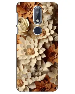 Чехол для Nokia 7.1 (2018) с картинкой «Бежевый флористический декор» Чехол для Nokia 7.1 (2018) с картинкой «Бежевый флористический декор»