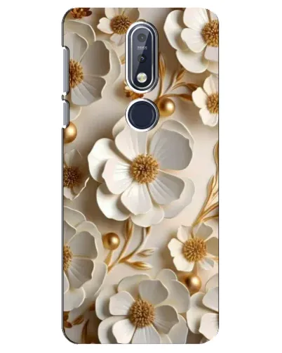 Чехол для Nokia 7.1 (2018) с картинкой «Белие бумажние  цвети»