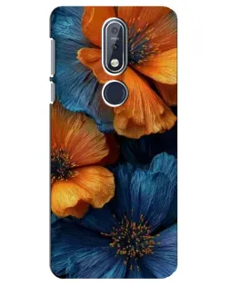 Чехол для Nokia 7.1 (2018) с картинкой «Яркая сине-оранжевая флора» Чехол для Nokia 7.1 (2018) с картинкой «Яркая сине-оранжевая флора»