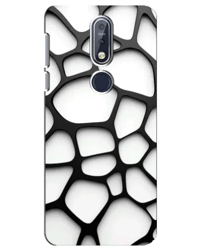 Чехол для Nokia 7.1 (2018) с картинкой «Белая объемная сетка»