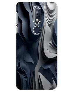 Чехол для Nokia 7.1 (2018) с картинкой «Объемные синие складки» Чехол для Nokia 7.1 (2018) с картинкой «Объемные синие складки»