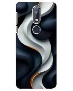 Чехол для Nokia 7.1 (2018) с картинкой «Объемные черно-белые ленты» Чехол для Nokia 7.1 (2018) с картинкой «Объемные черно-белые ленты»