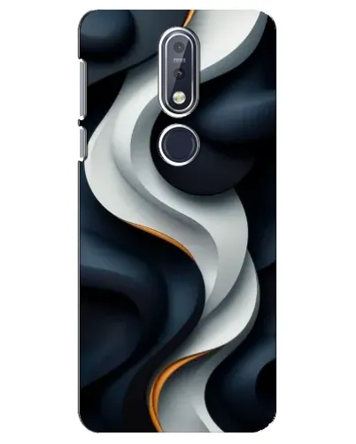 Чехол для Nokia 7.1 (2018) с картинкой «Объемные черно-белые ленты»