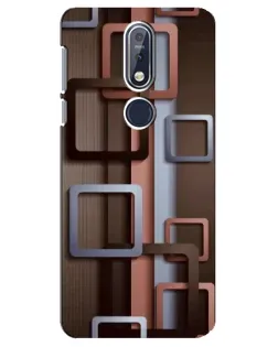 Чехол для Nokia 7.1 (2018) с картинкой «Коричневые объемные квадраты» Чехол для Nokia 7.1 (2018) с картинкой «Коричневые объемные квадраты»