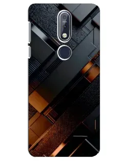 Чехол для Nokia 7.1 (2018) с картинкой «Черные геометрические блоки»