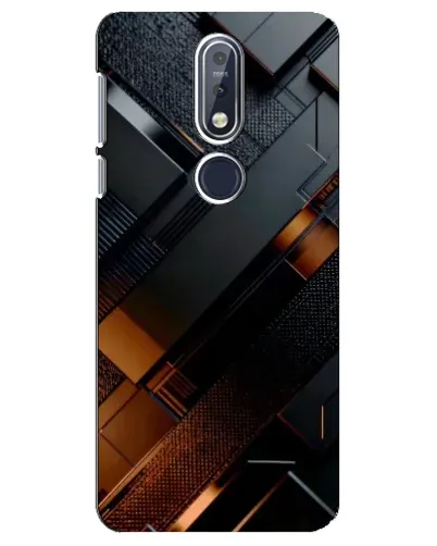 Чехол для Nokia 7.1 (2018) с картинкой «Черные геометрические блоки»