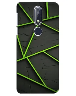 Чехол для Nokia 7.1 (2018) с картинкой «Зеленые геометрические линии»