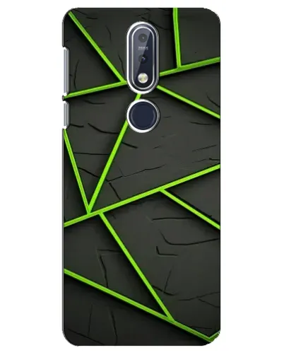 Чехол для Nokia 7.1 (2018) с картинкой «Зеленые геометрические линии»