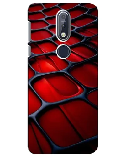 Чехол для Nokia 7.1 (2018) с картинкой «Красная глянцевая сетка»