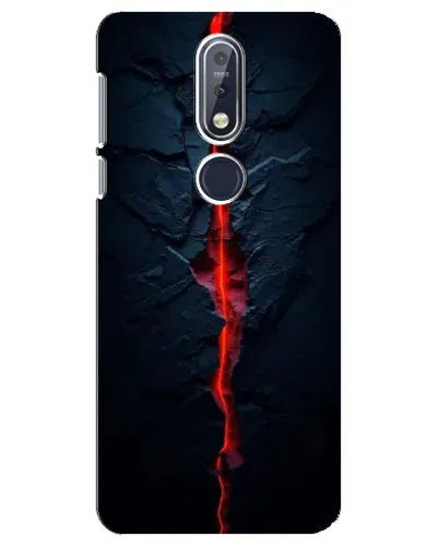 Чехол для Nokia 7.1 (2018) с картинкой «Kрасная лавовая трещина»