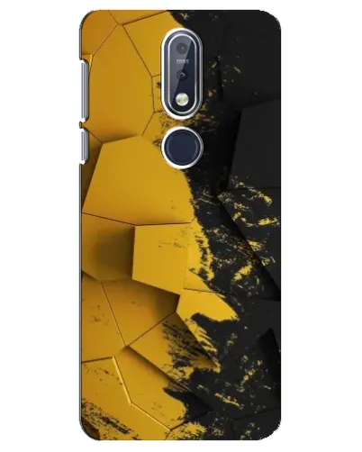 Чехол для Nokia 7.1 (2018) с картинкой «Золотые осколки геометрии»