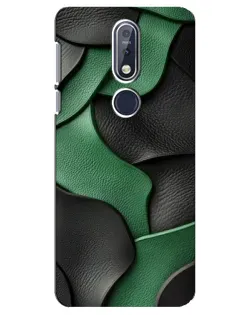 Чехол для Nokia 7.1 (2018) с картинкой «Зеленые кожаные волны»