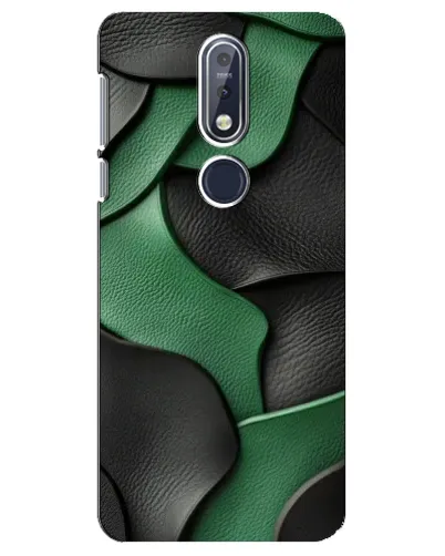 Чехол для Nokia 7.1 (2018) с картинкой «Зеленые кожаные волны»
