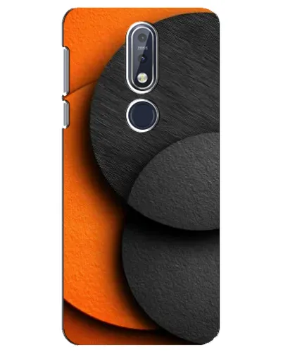 Чехол для Nokia 7.1 (2018) с картинкой «Геометрия оранжевых кругов»