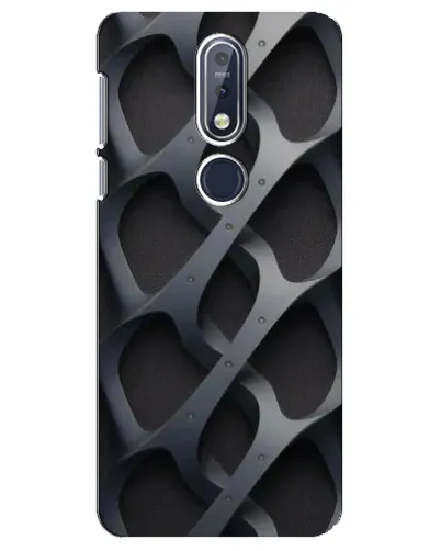 Чехол для Nokia 7.1 (2018) с картинкой «Объемное серое плетение»
