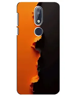 Чехол для Nokia 7.1 (2018) с картинкой «Оранжевый разлом»