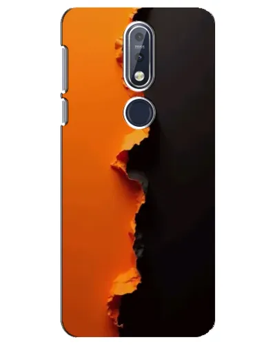 Чехол для Nokia 7.1 (2018) с картинкой «Оранжевый разлом»